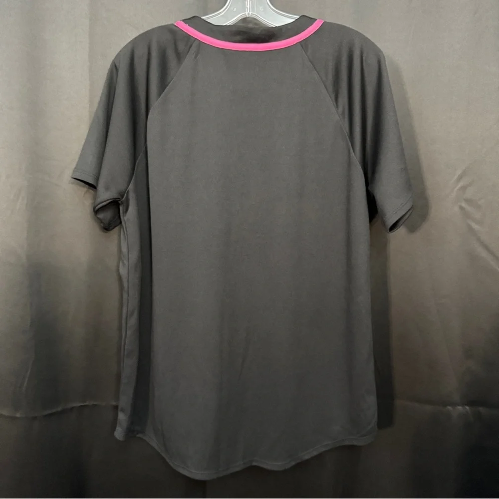 Excellent! Forever 21 × Barbie Women Black Pink Baseball Jersey Top Size M - Picture 2 of 5